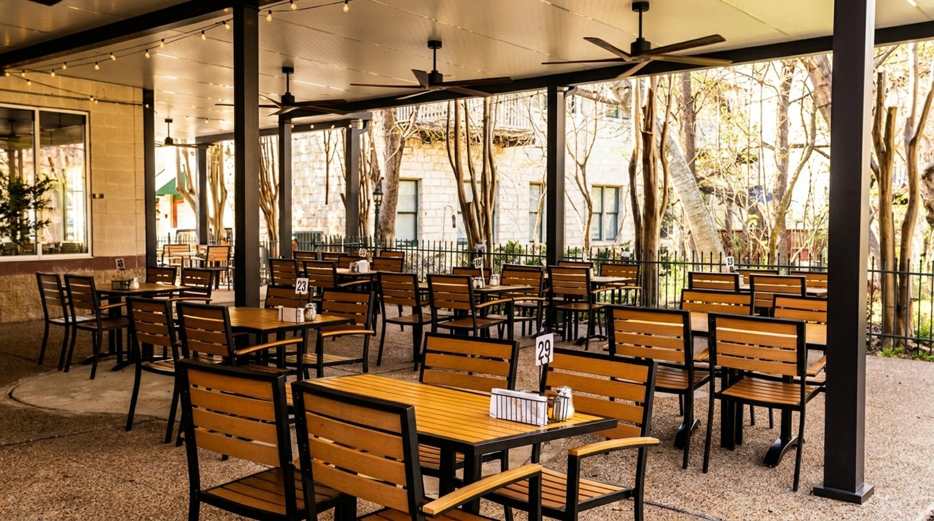 The covered patio