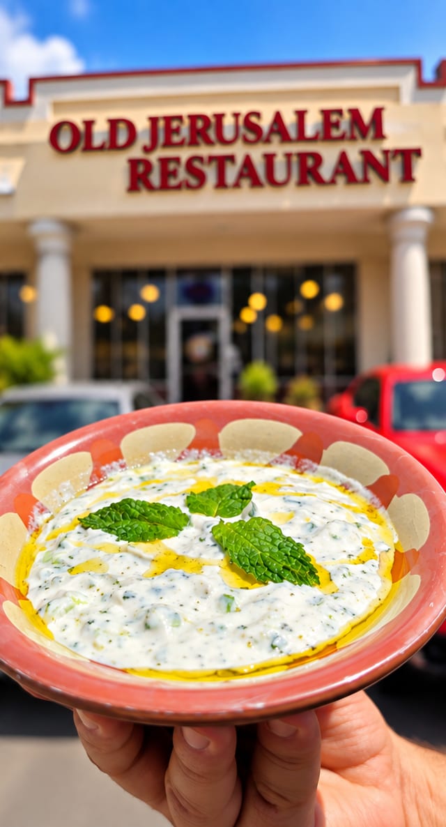 Jajeek "Yogurt" Salad with Pita.