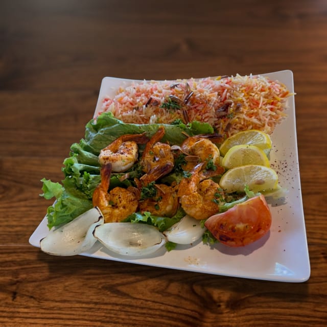 Jumbo Shrimp Kebab.